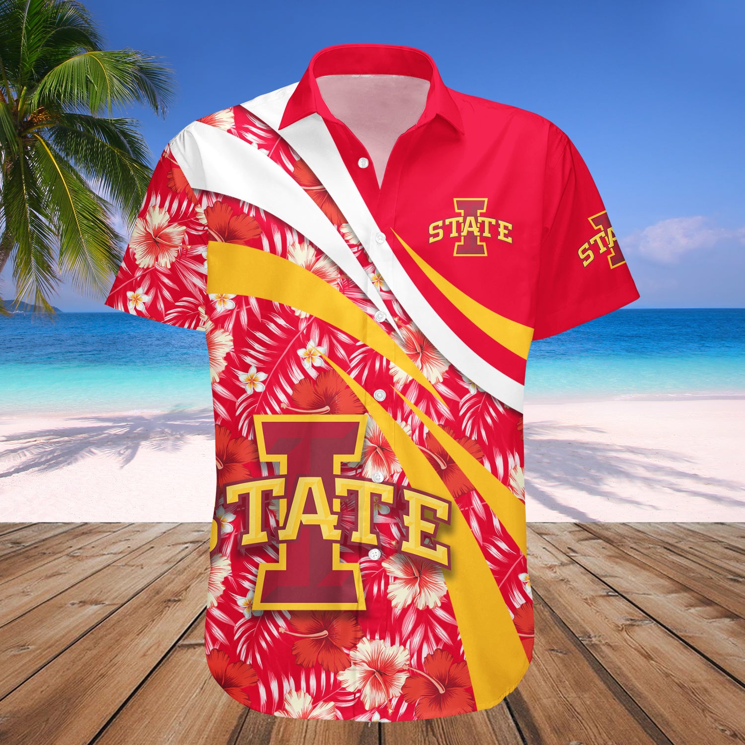 Iowa State Cyclones Hawaiian Shirt Set Hibiscus Sport Style 1