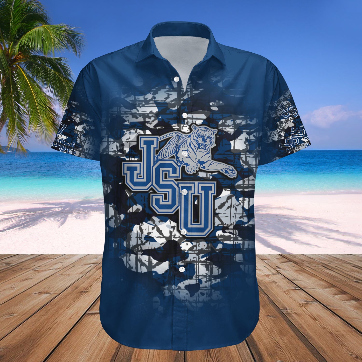 Jackson State Tigers Hawaiian Shirt Set Camouflage Vintage 1