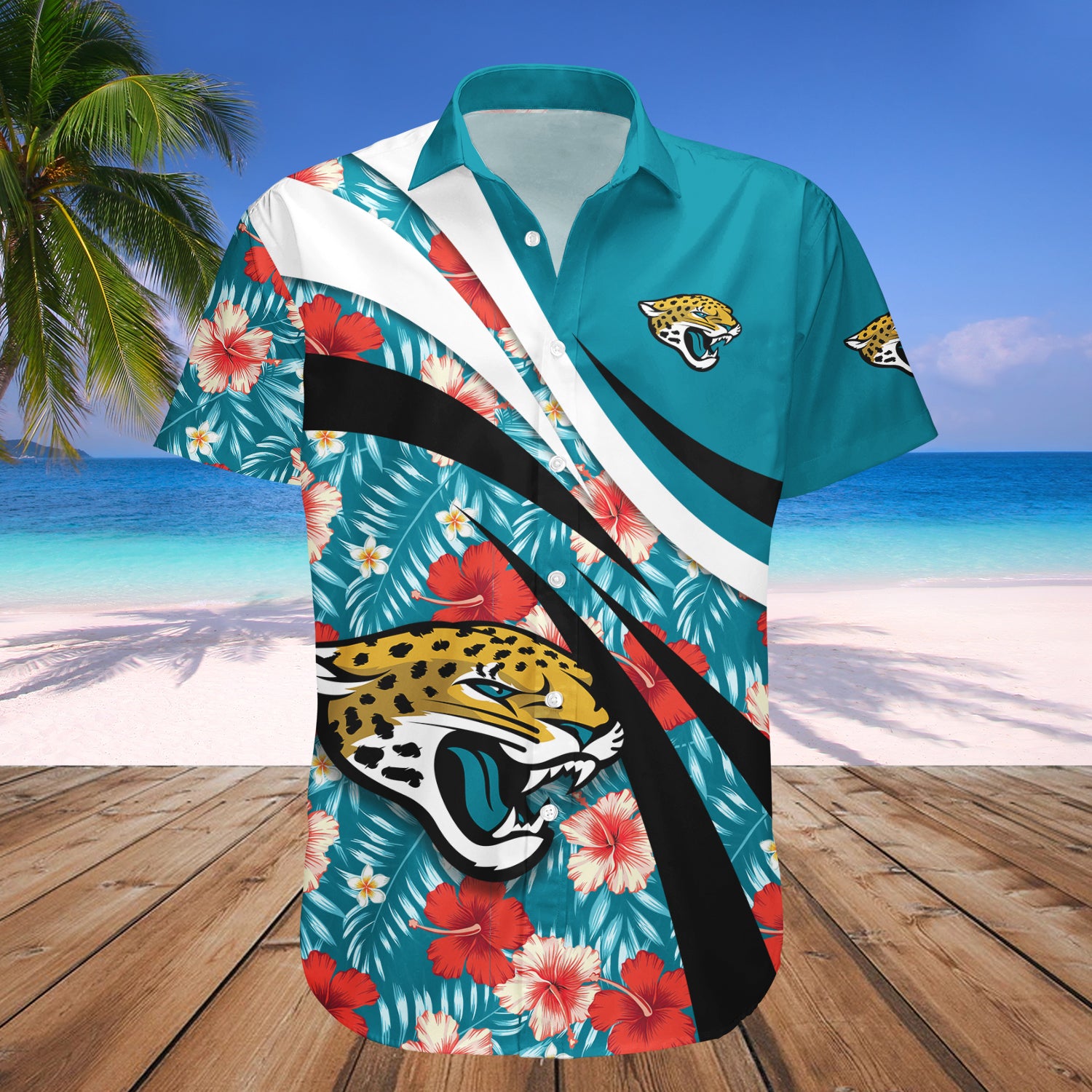 Jacksonville Jaguars Hawaiian Shirt Set Hibiscus Sport Style - NFL 1