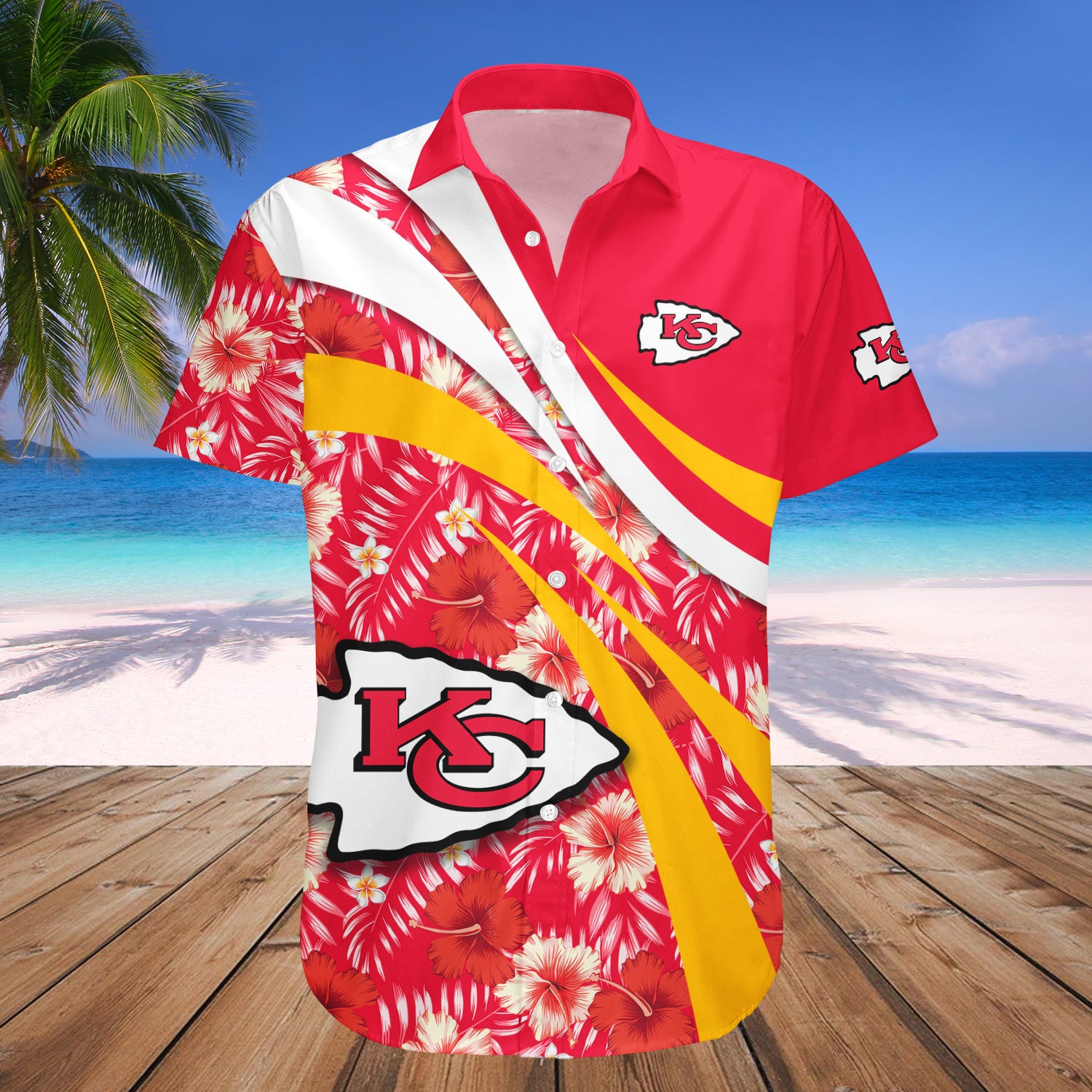 Kansas City Chiefs Hawaiian Shirt Set Hibiscus Sport Style - NFL 1