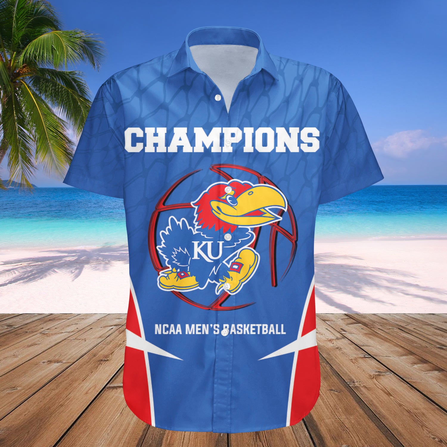 Kansas Jayhawks Hawaiian Shirt Set 2022 NCAA Men's National Champions 1