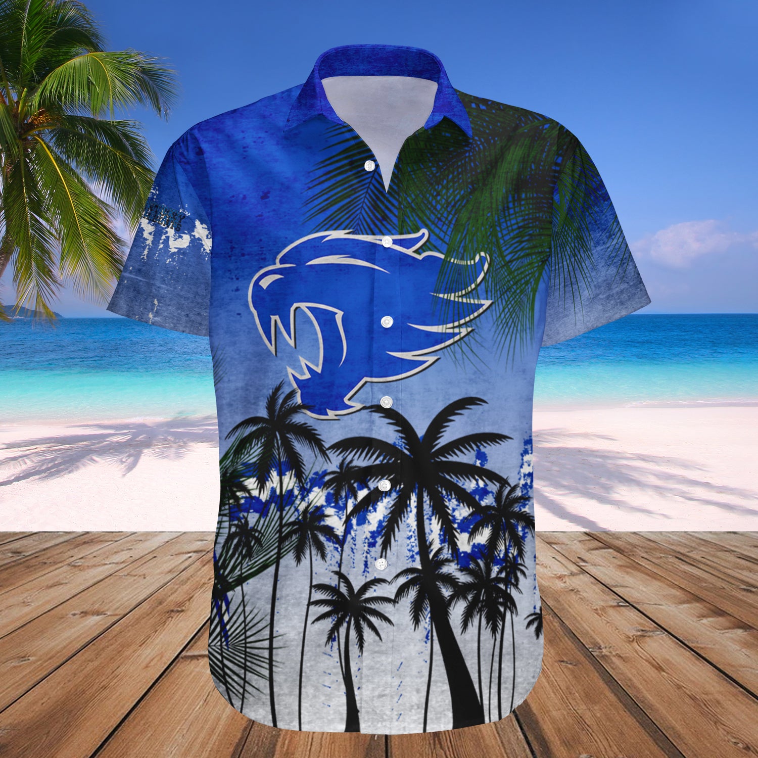Kentucky Wildcats Hawaiian Shirt Set Coconut Tree Tropical Grunge 1