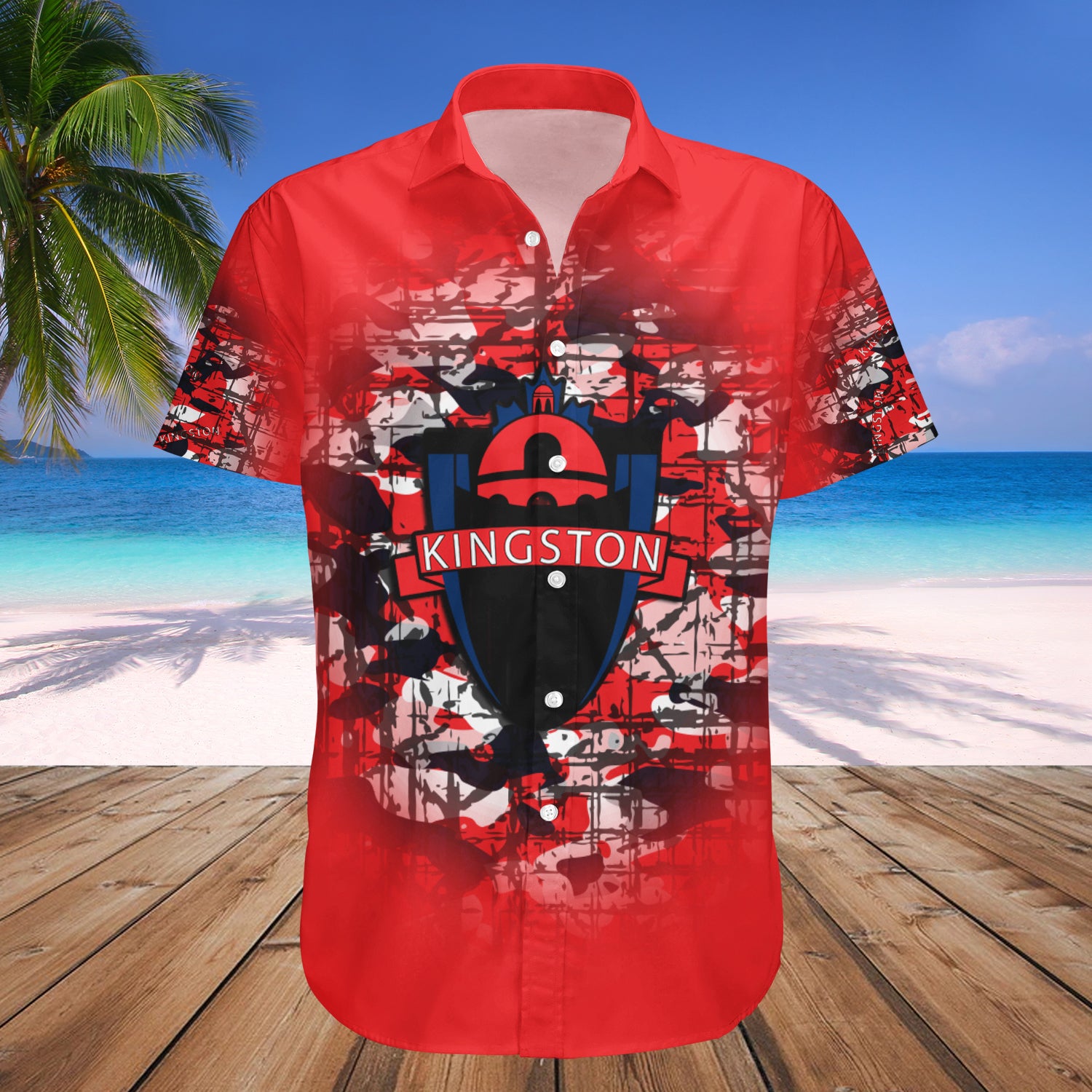 Kingston FC Hawaiian Shirt Set Camouflage Vintage - CA SOCCER 1