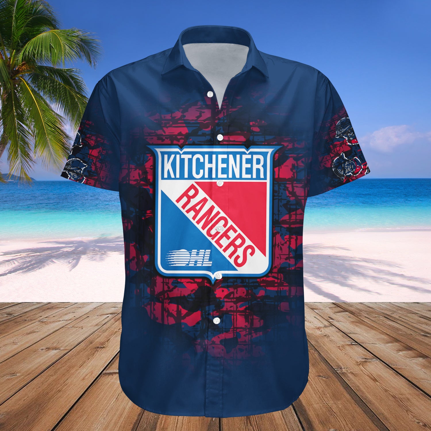 Kitchener Rangers Hawaiian Shirt Set Camouflage Vintage - CA HOCKEY 1