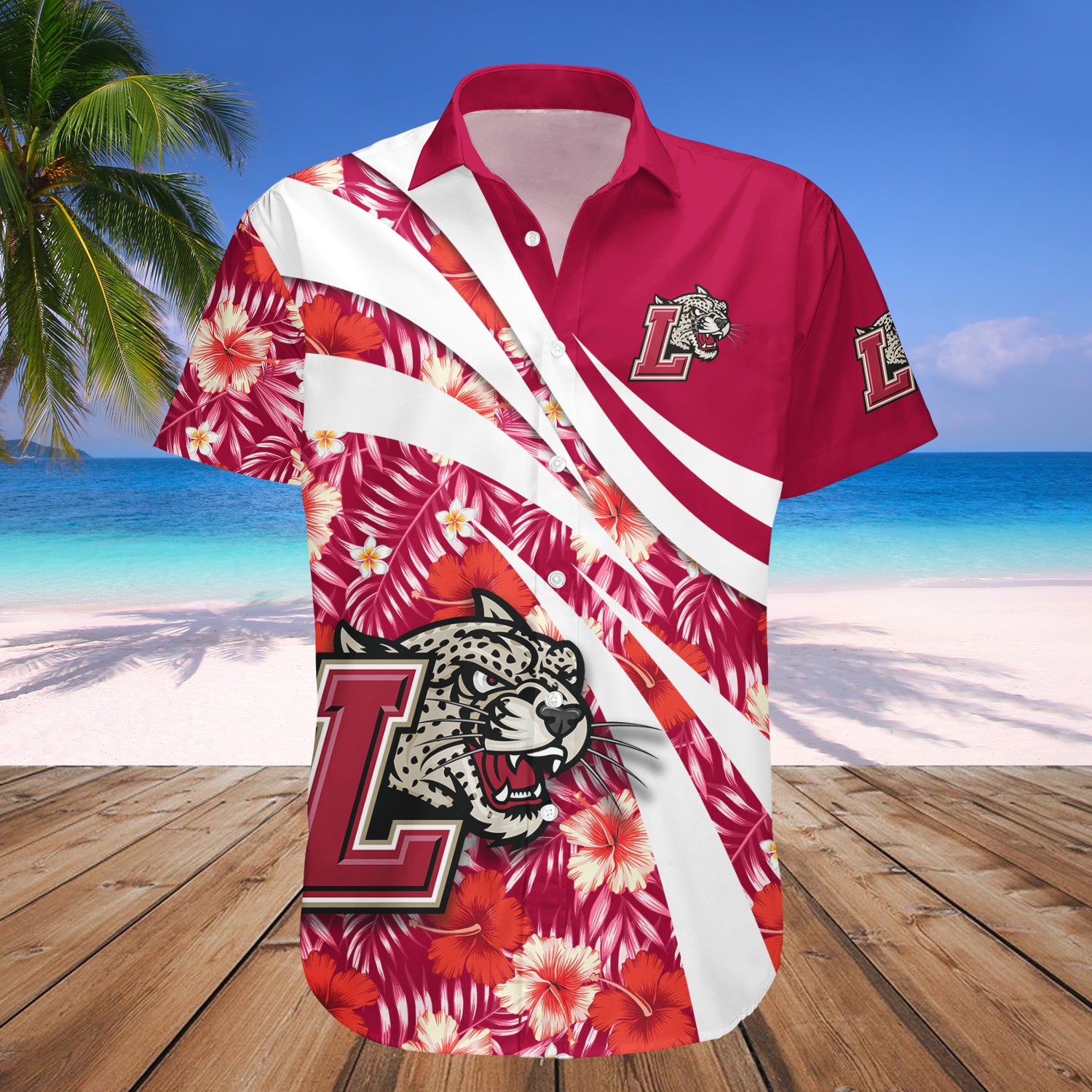 Lafayette Leopards Hawaiian Shirt Set Hibiscus Sport Style 1