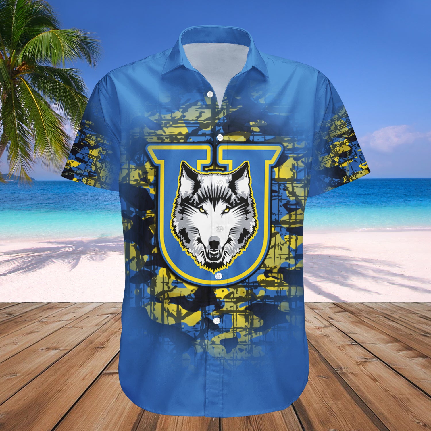 Lakehead Thunderwolves Hawaiian Shirt Set Camouflage Vintage - CA CIS 1
