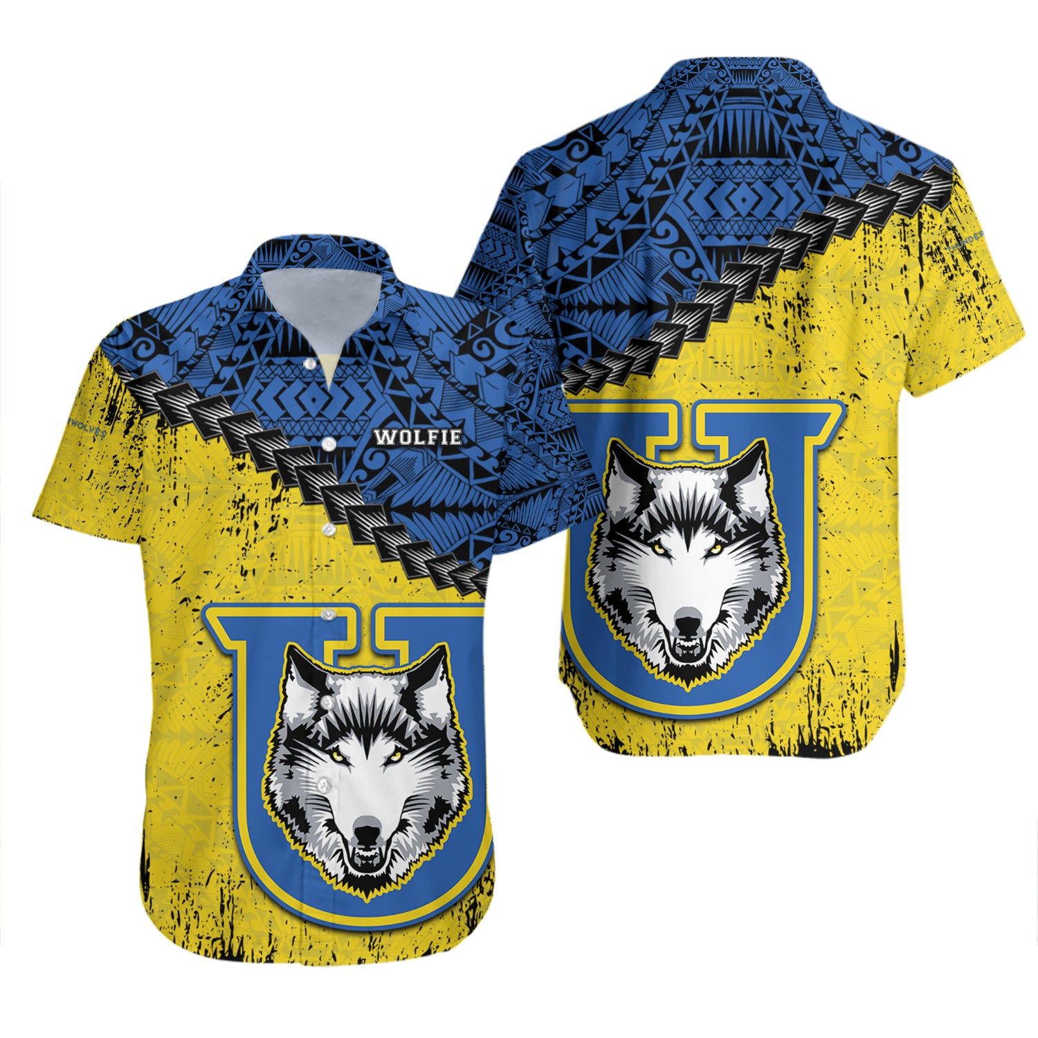 Lakehead Thunderwolves Hawaiian Shirt Set Grunge Polynesian Tattoo - CA CIS 2
