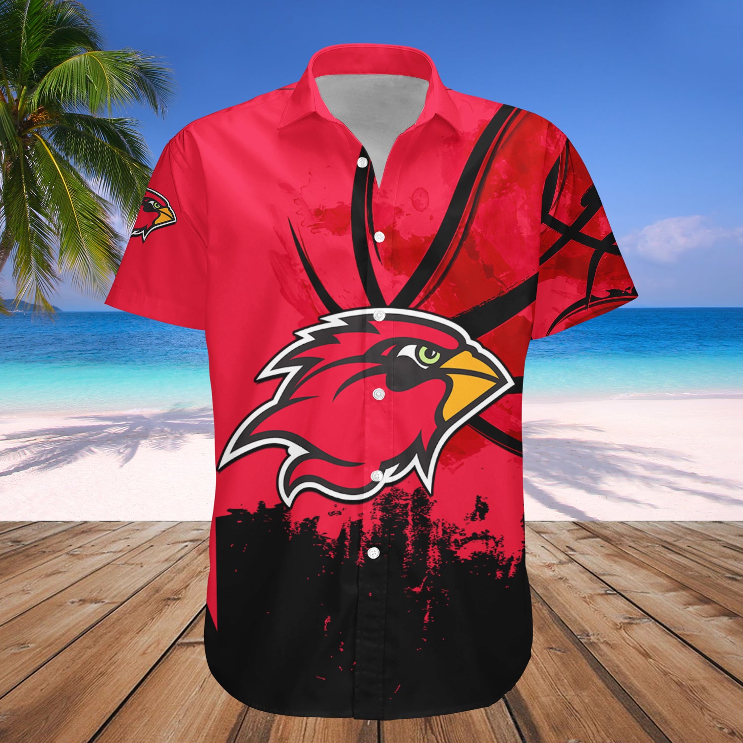Lamar Cardinals Hawaiian Shirt Set Basketball Net Grunge Pattern 1