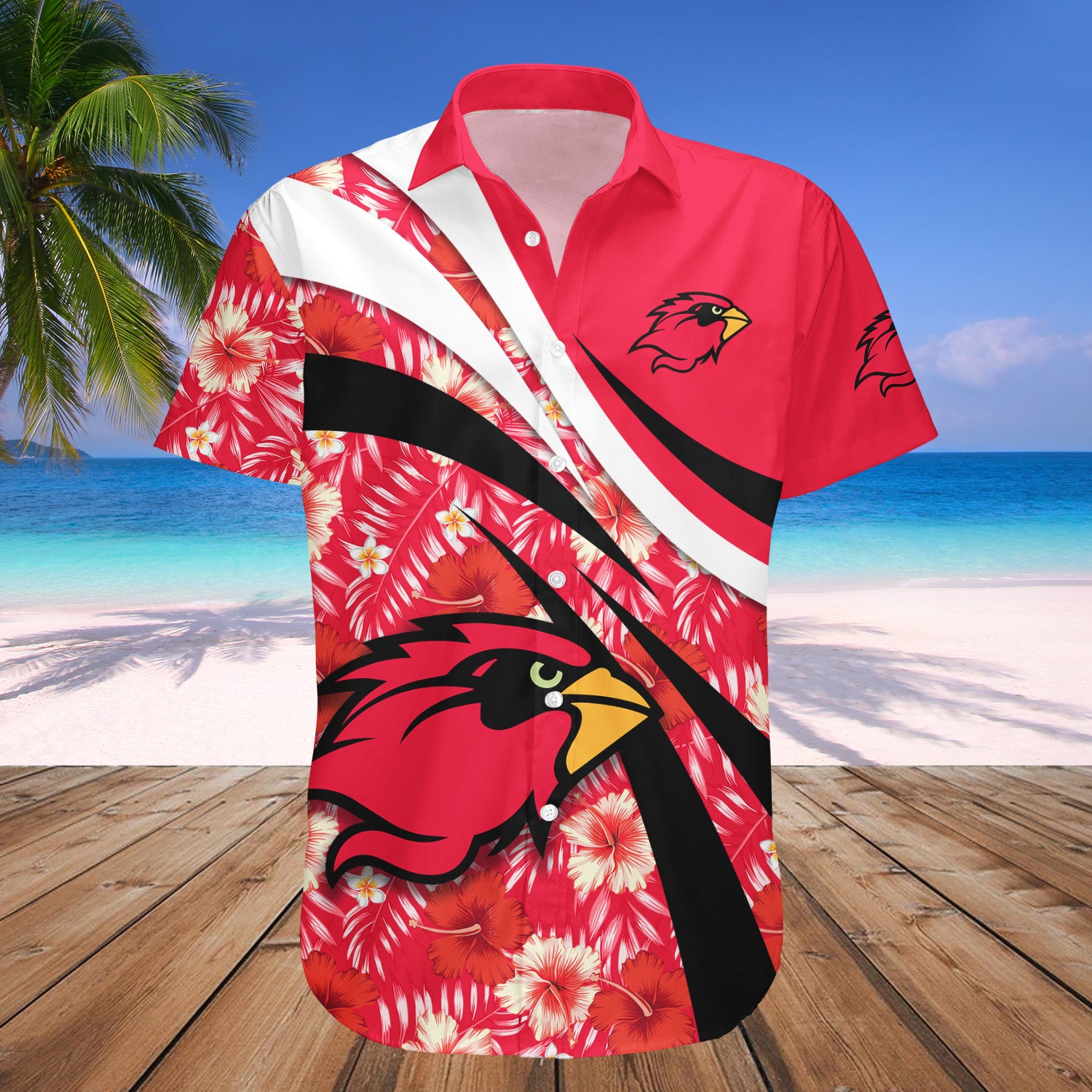 Lamar Cardinals Hawaiian Shirt Set Hibiscus Sport Style 1