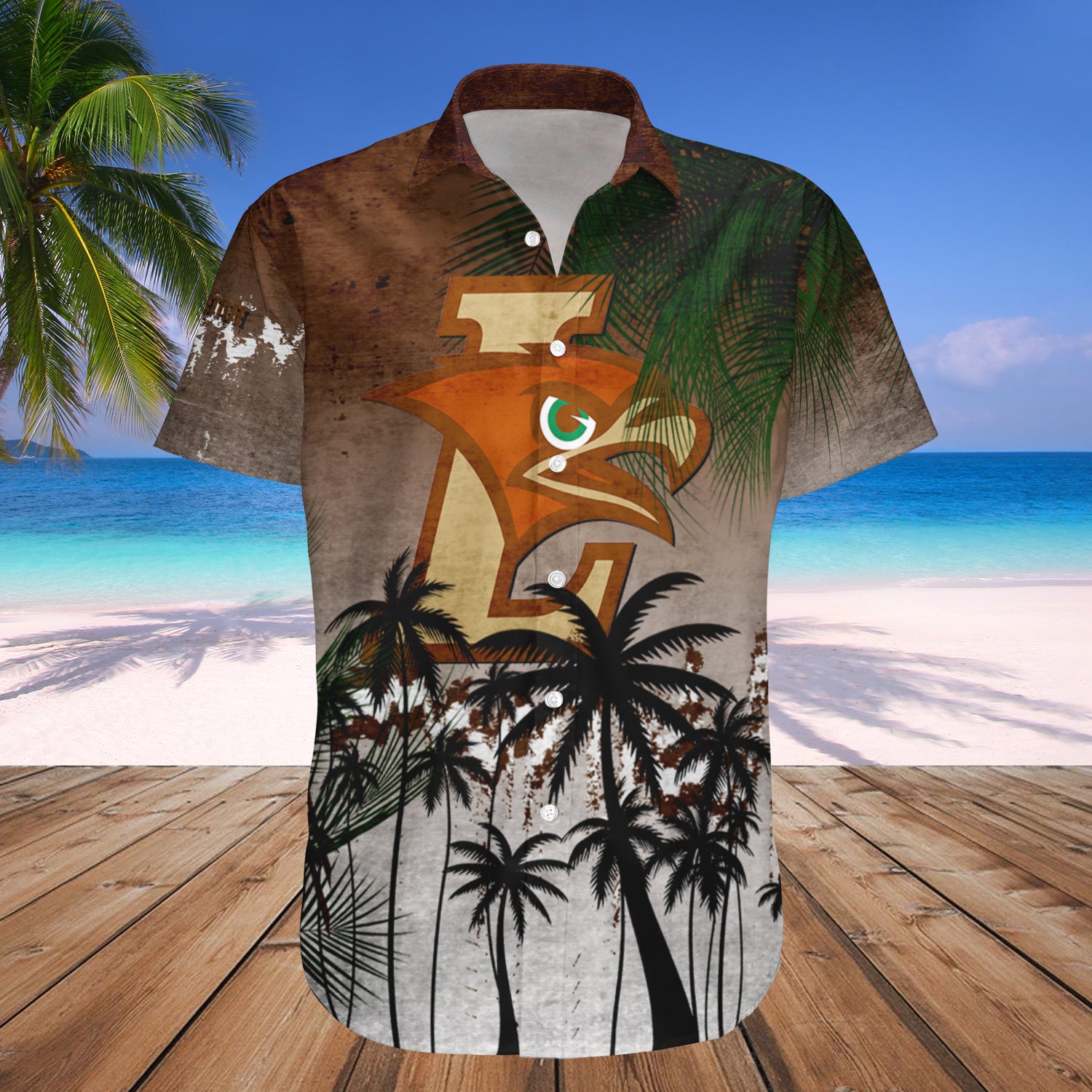 Lehigh Mountain Hawks Hawaiian Shirt Set Coconut Tree Tropical Grunge 1