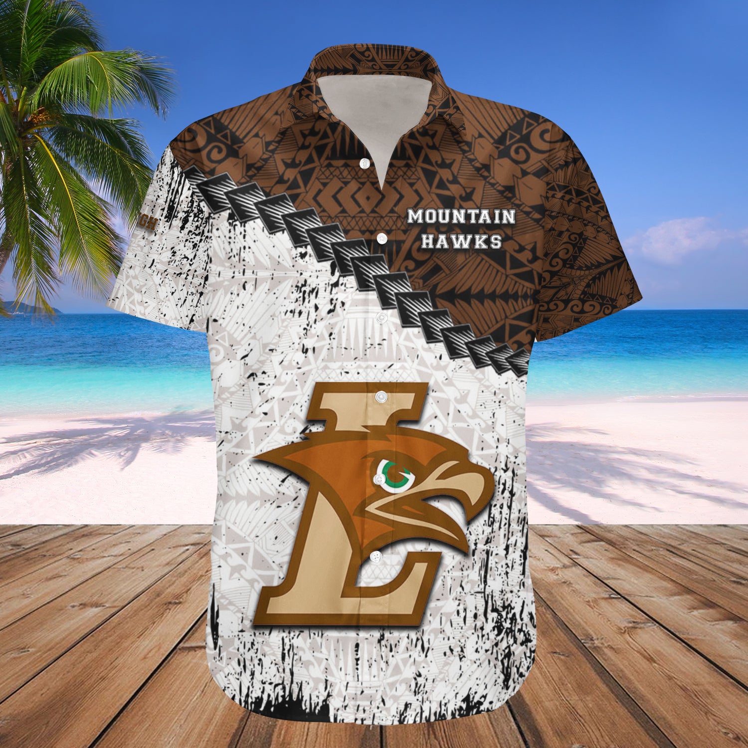 Lehigh Mountain Hawks Hawaiian Shirt Set Grunge Polynesian Tattoo 1