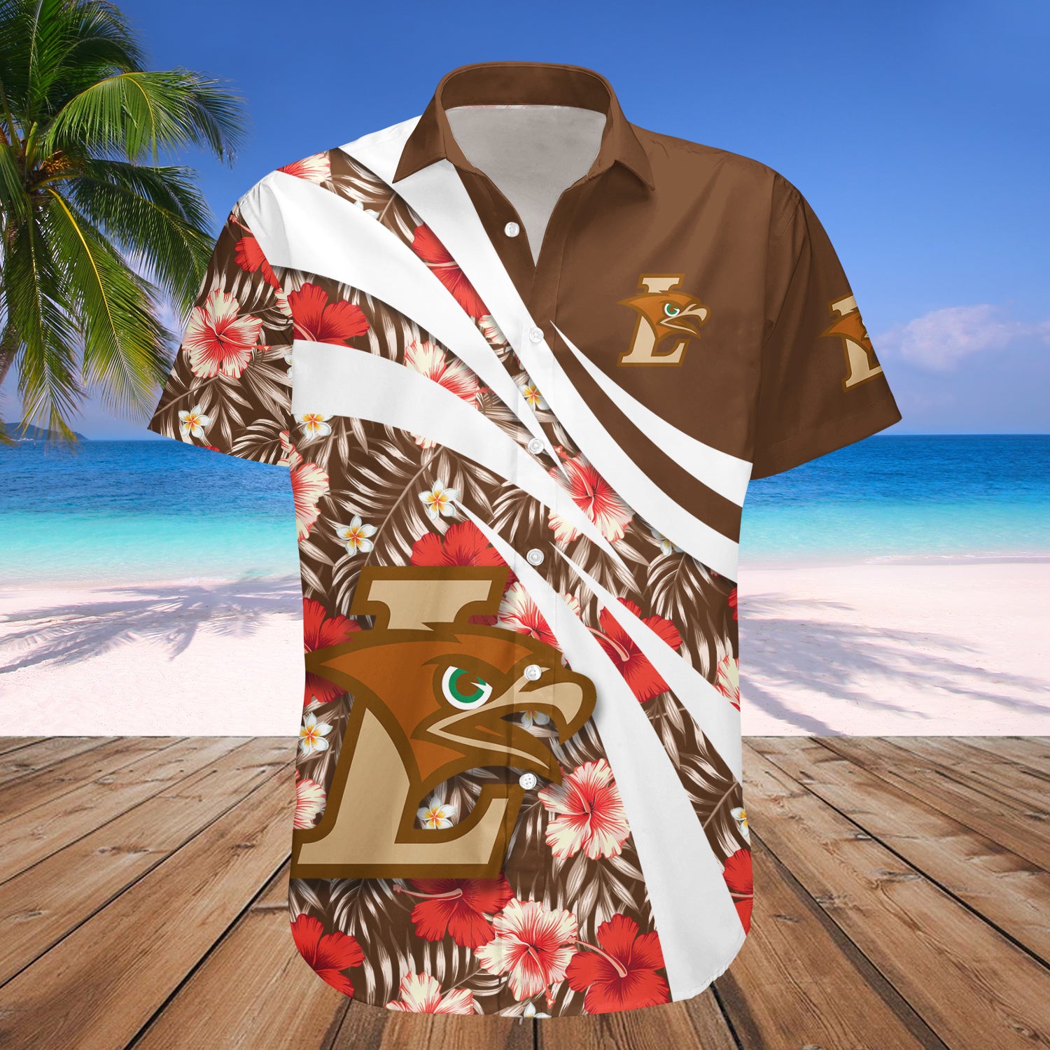 Lehigh Mountain Hawks Hawaiian Shirt Set Hibiscus Sport Style 1