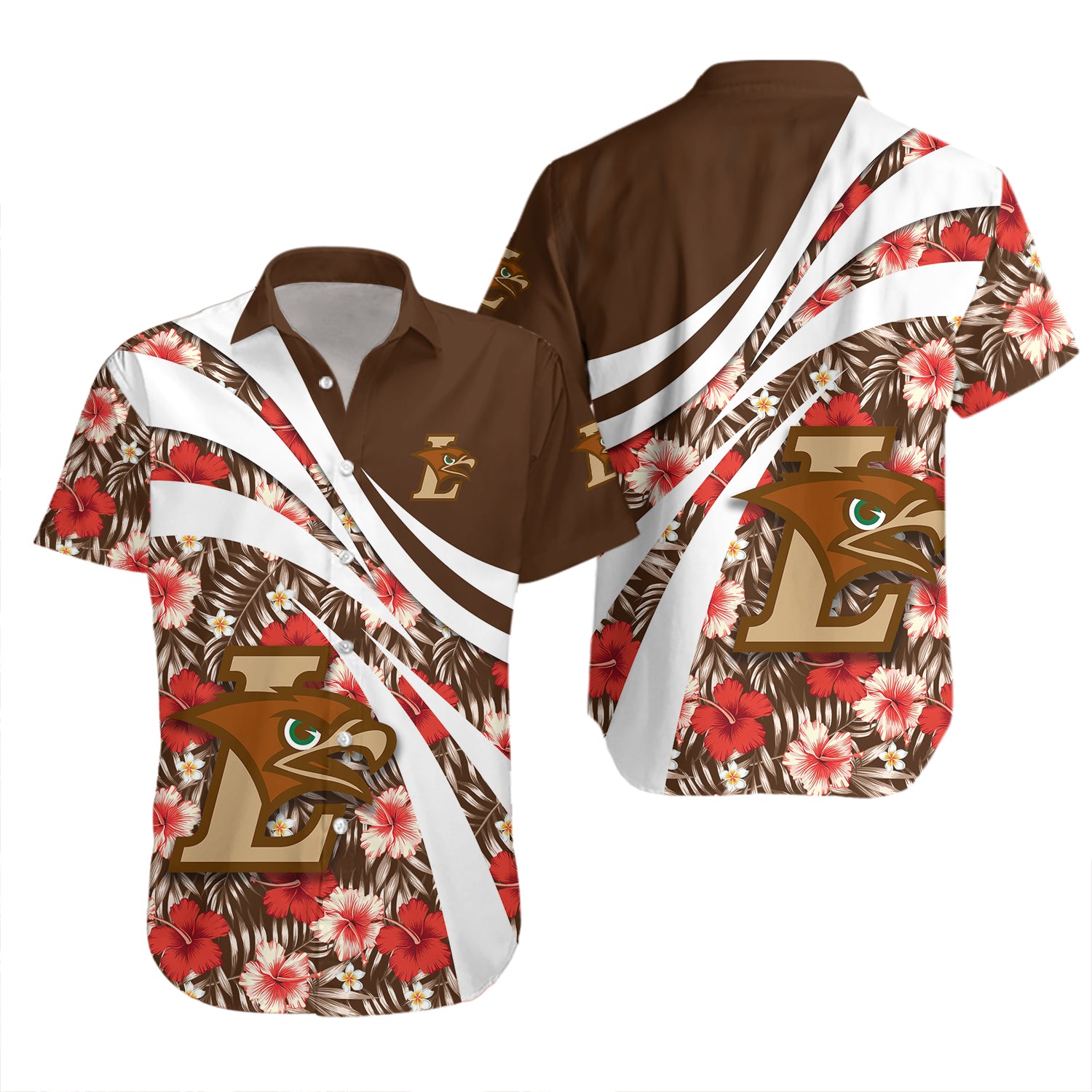 Lehigh Mountain Hawks Hawaiian Shirt Set Hibiscus Sport Style 2