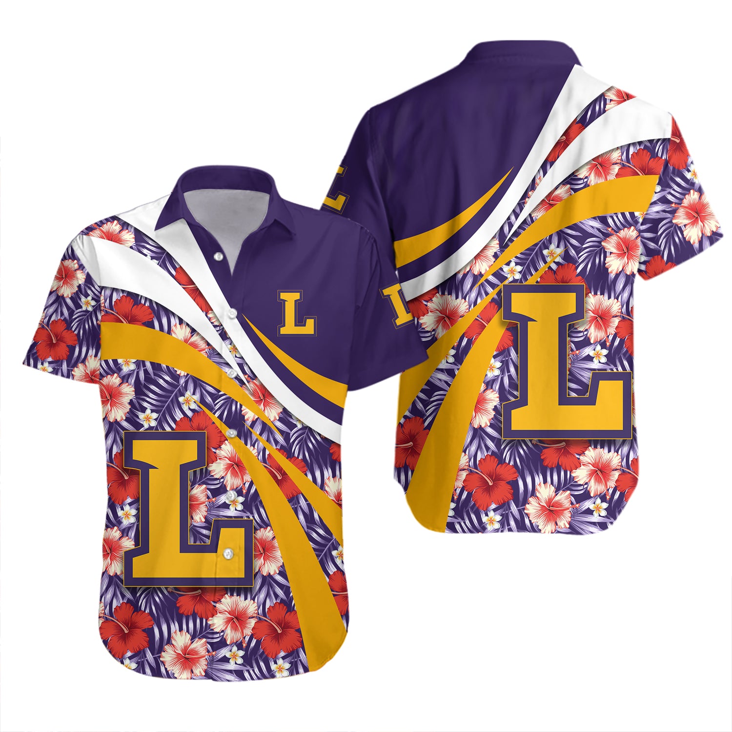 Lipscomb Bisons Hawaiian Shirt Set Hibiscus Sport Style 2