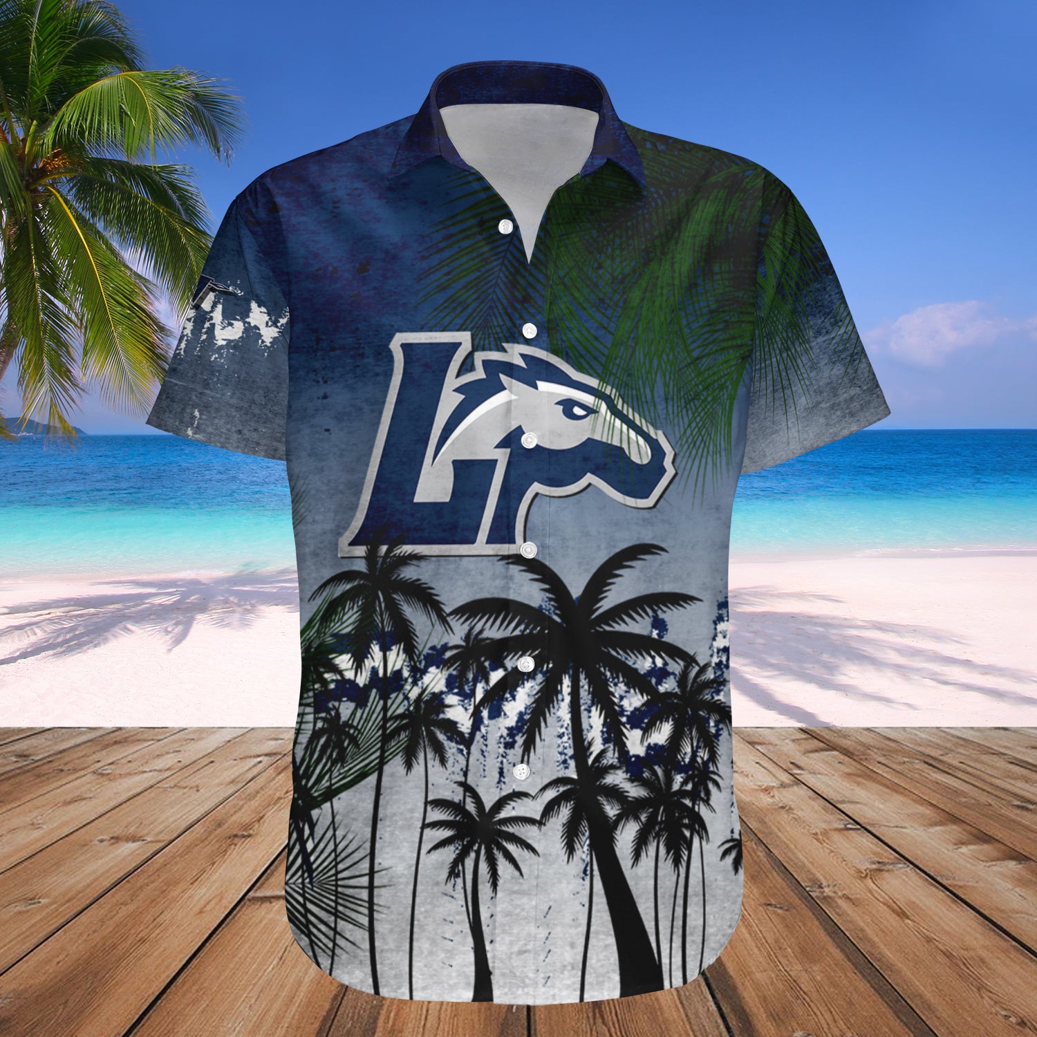 Longwood Lancers Hawaiian Shirt Set Coconut Tree Tropical Grunge 1