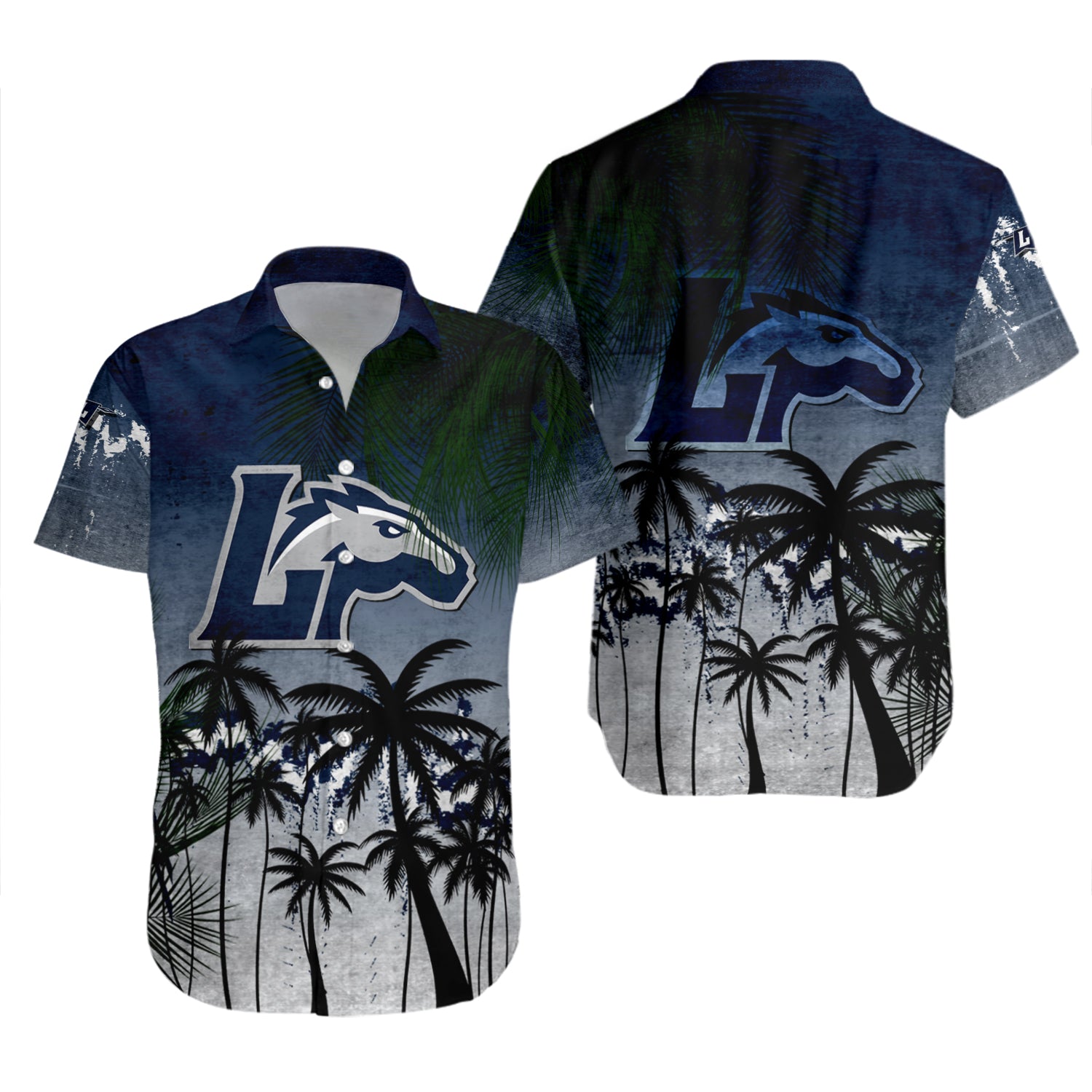 Longwood Lancers Hawaiian Shirt Set Coconut Tree Tropical Grunge 2