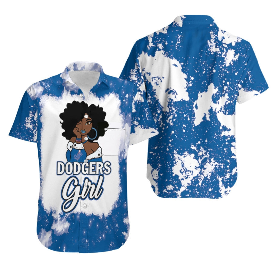 Los Angeles Dodgers Girl African Girl MLB Team Allover Design Gift For Los Angeles Dodgers Fans Hawaiian Shirt - MLB 1