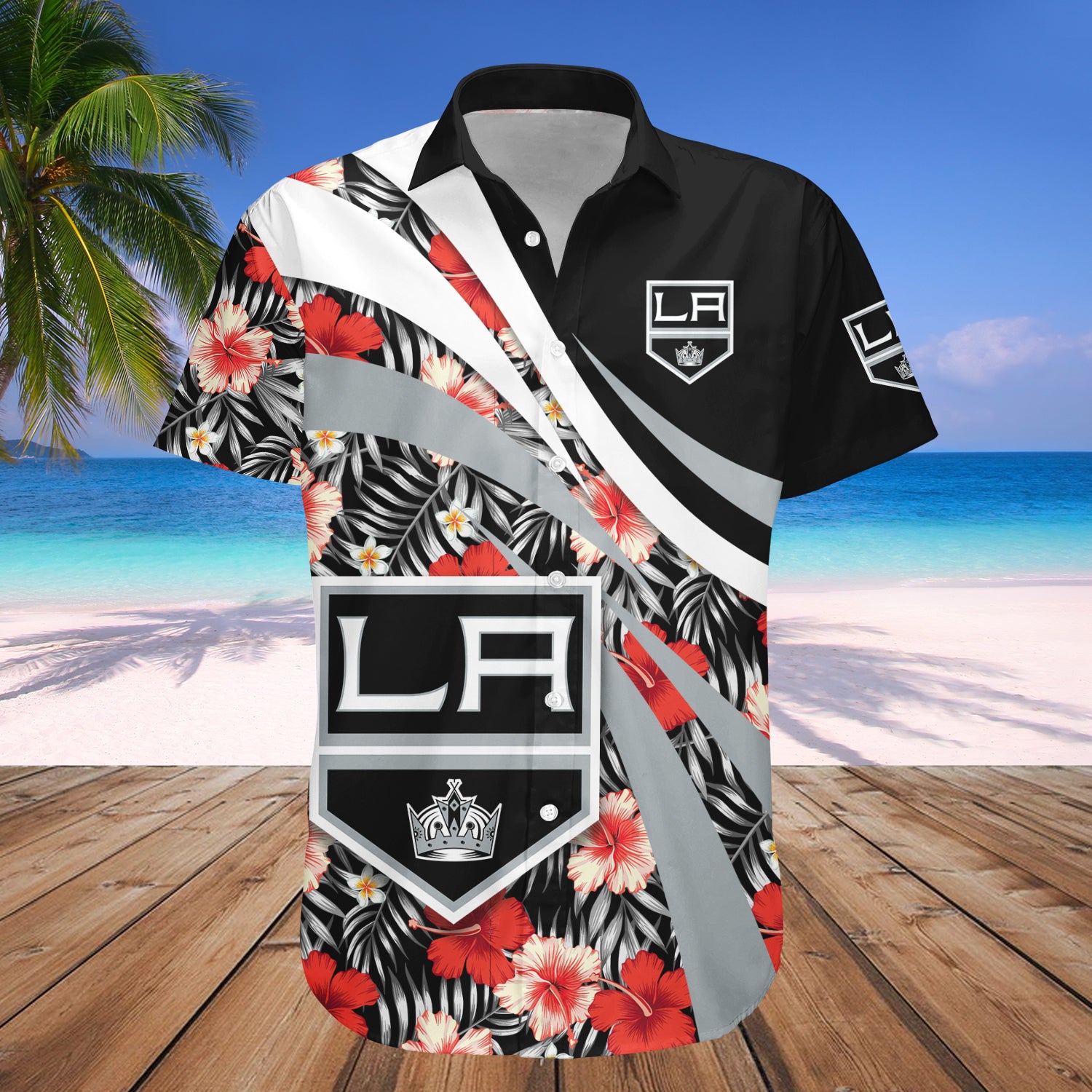 Los Angeles Kings Hawaiian Shirt Set Hibiscus Sport Style - NHL 1
