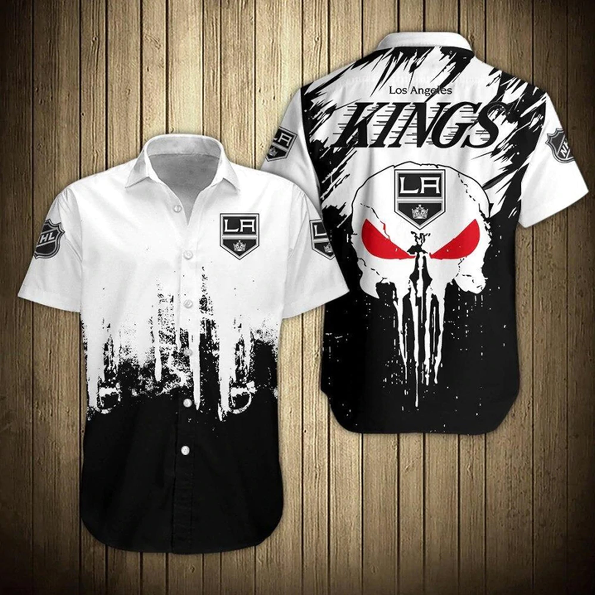 Los Angeles Kings Hawaiian Shirt Set Skull - NHL 1