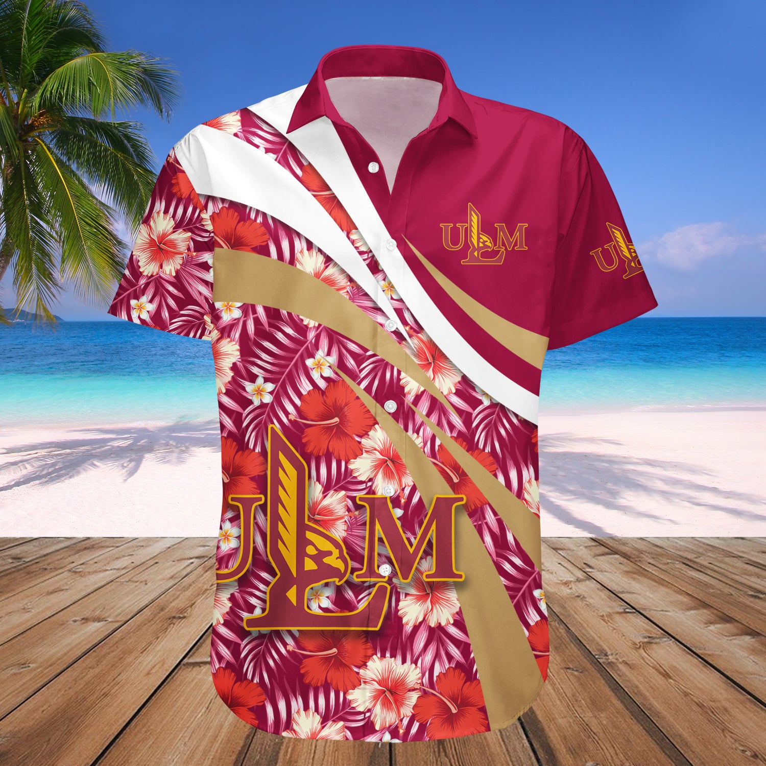Louisiana-Monroe Warhawks Hawaiian Shirt Set Hibiscus Sport Style 1