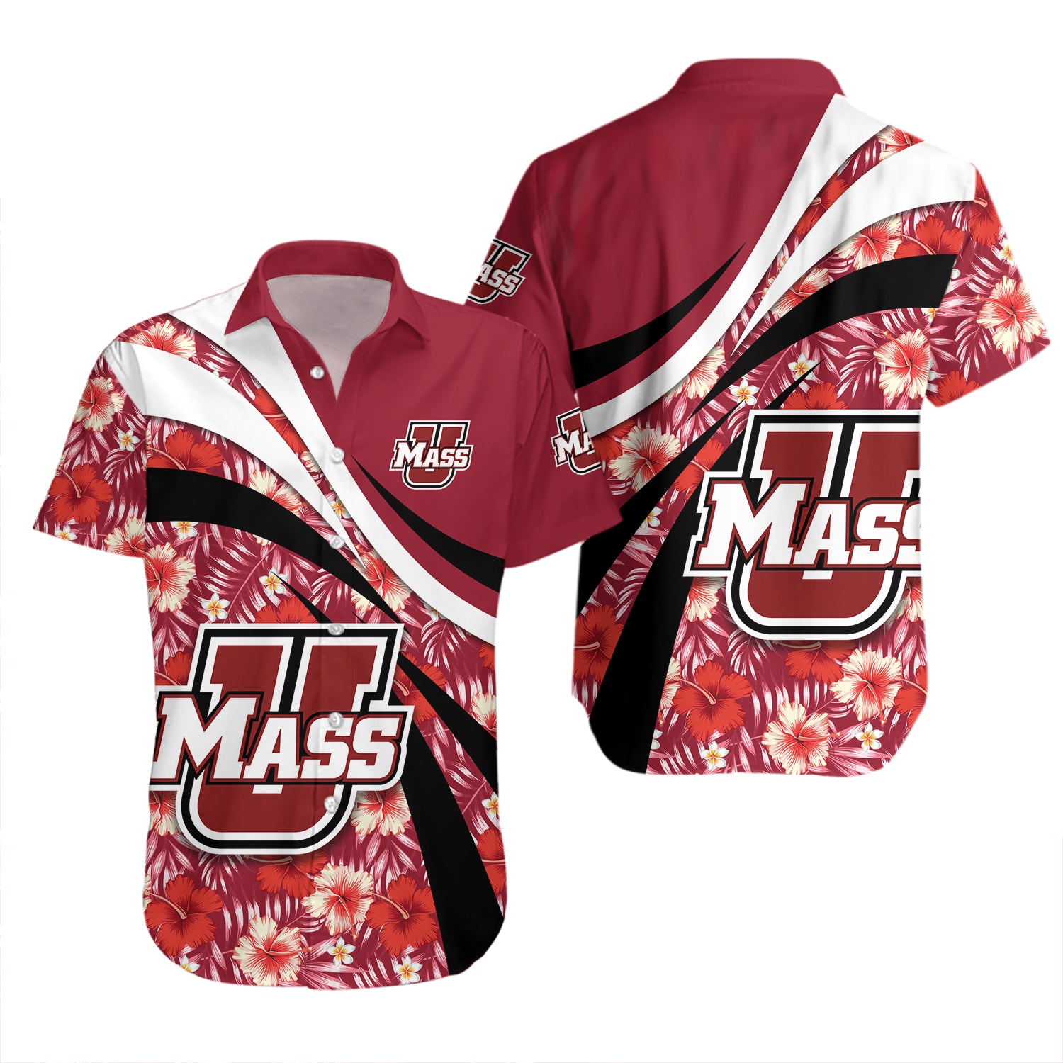 Massachusetts Minutemen Hawaiian Shirt Set Hibiscus Sport Style Meteew 