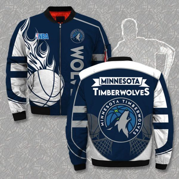 Minnesota Timberwolves Printful 3D Bomber Jackets W013 - Meteew