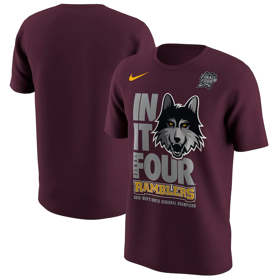 NCAA Loyola Chicago Ramblers Maroon Logo T-Shirt - Meteew