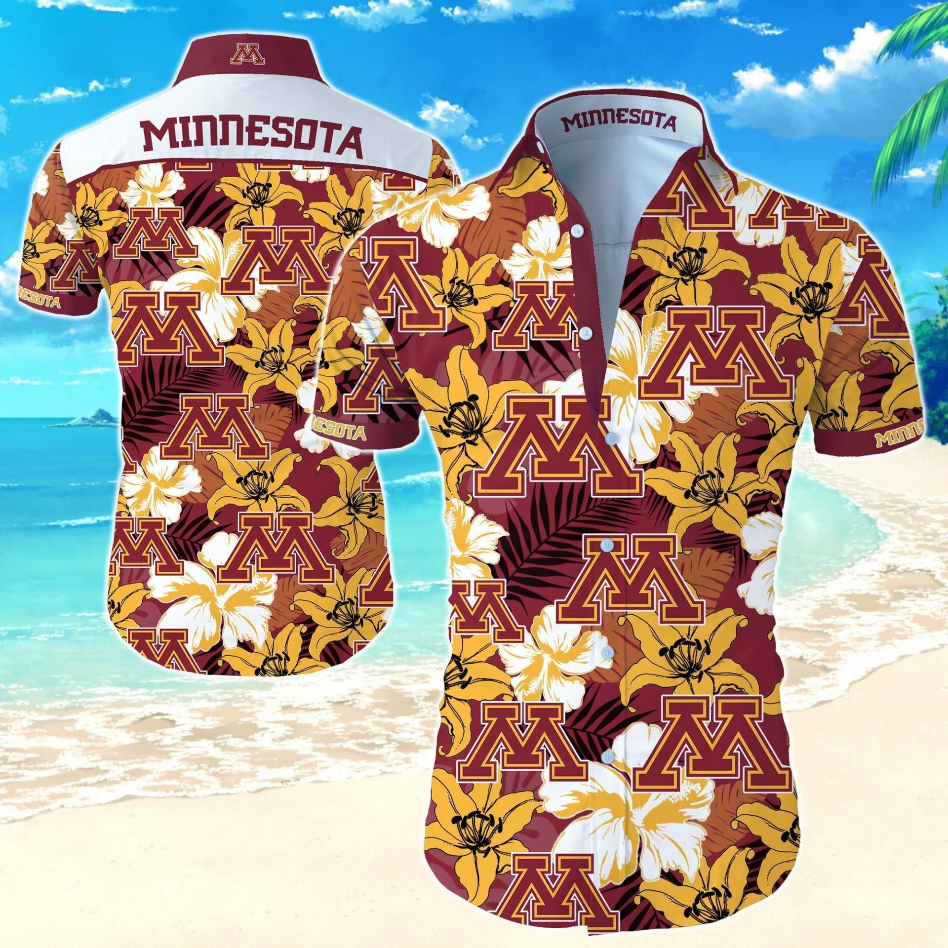 NCAA Minnesota Golden Gophers Beach Hawaiian Shirt - Meteew