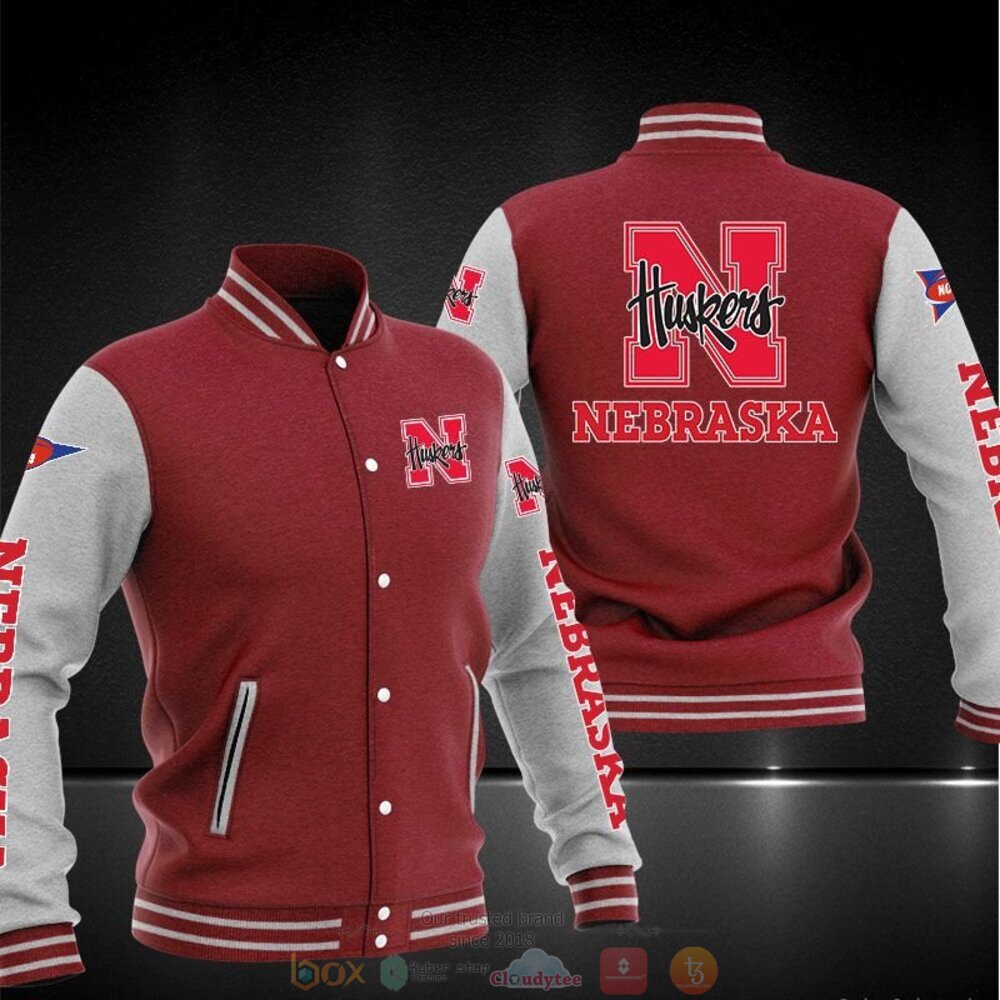 NCAA Nebraska Cornhuskers Red Baseball Jacket - Meteew