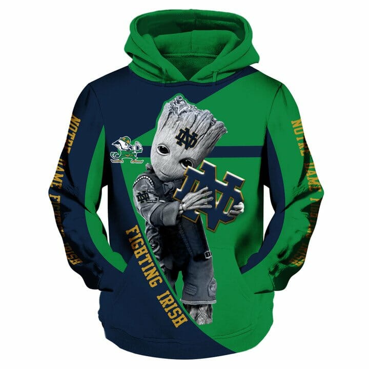 NCAA Notre Dame Fighting Irish Baby Groot Pullover Hoodie - Meteew