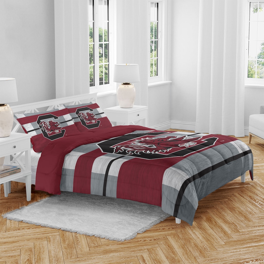 NCAA South Carolina Gamecocks Garnet Grey Bedding Set - Meteew