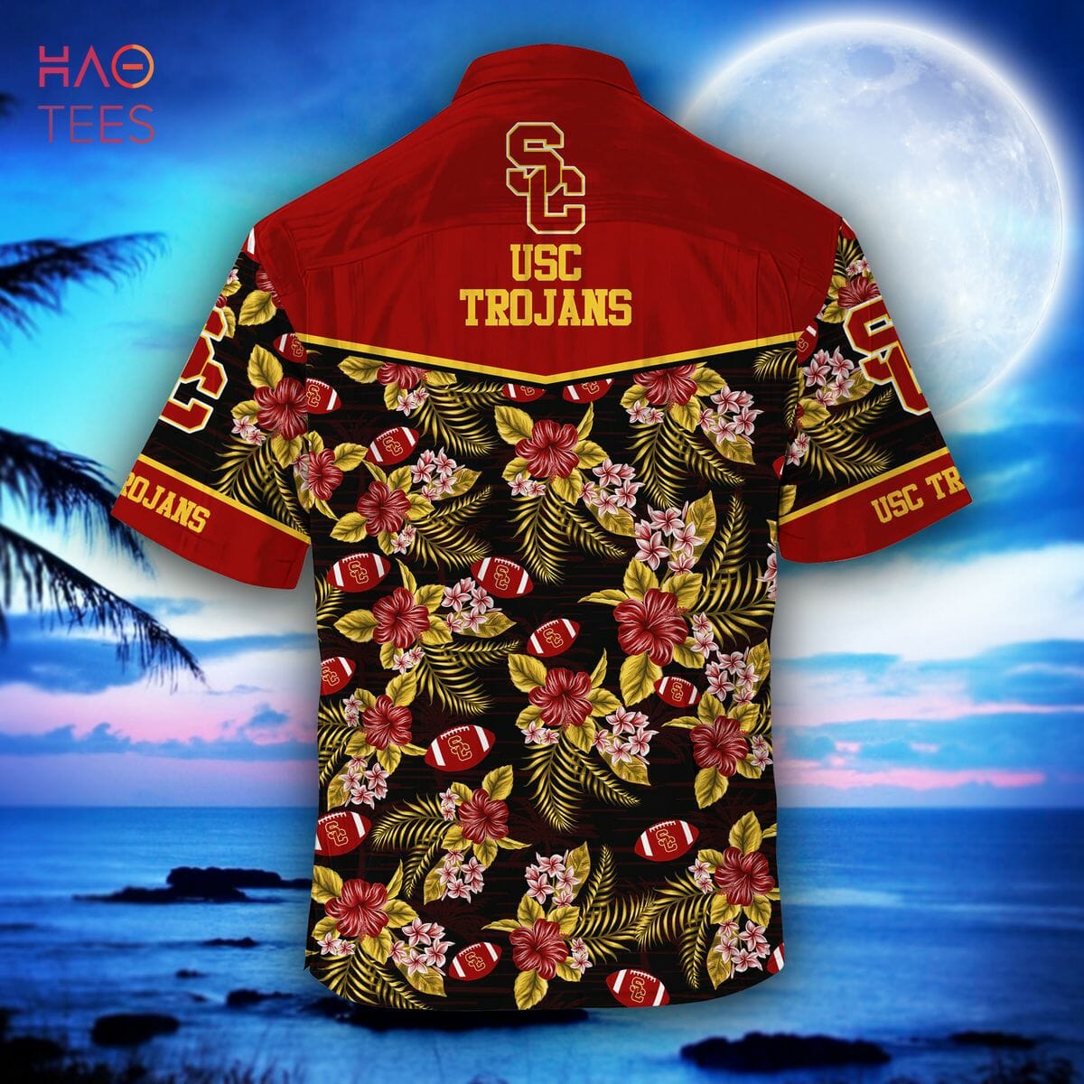 NCAA USC Trojans Black Cardinal Hawaiian Shirt - Meteew