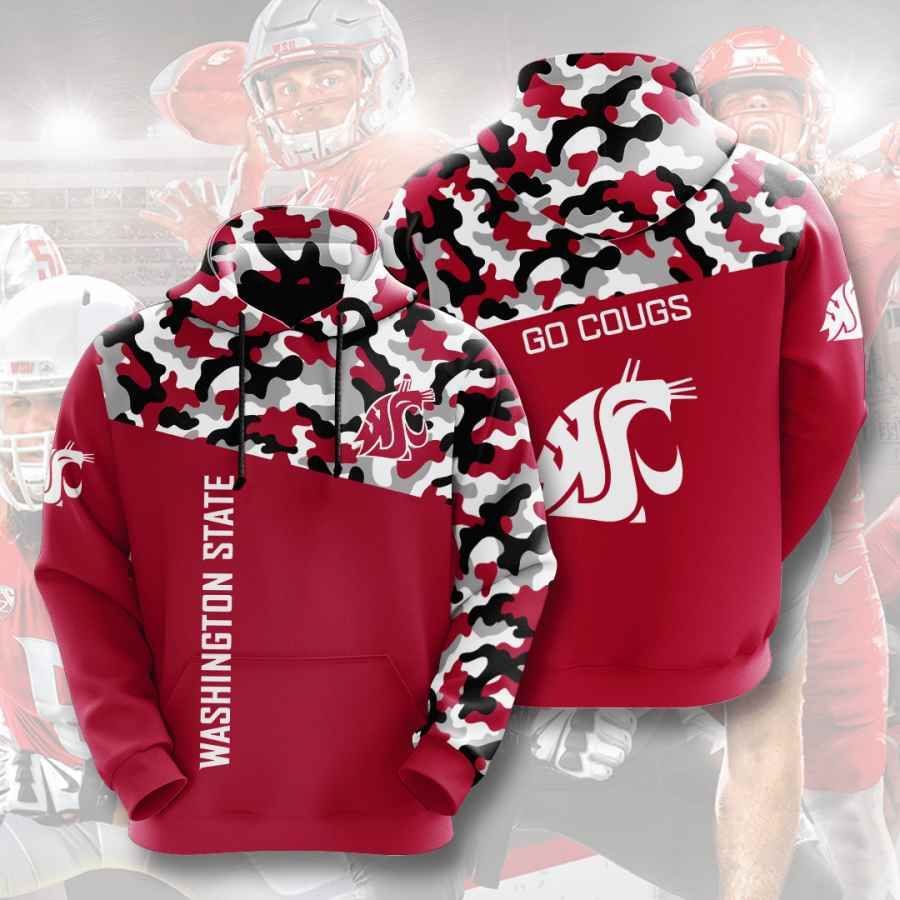 NCAA Washington State Cougars Red Camo Go Cougs Pullover Hoodie - Meteew