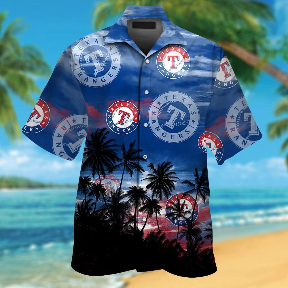 Texas Rangers Short Sleeve Button Up Tropical Aloha Hawaiian Shirt Set ...