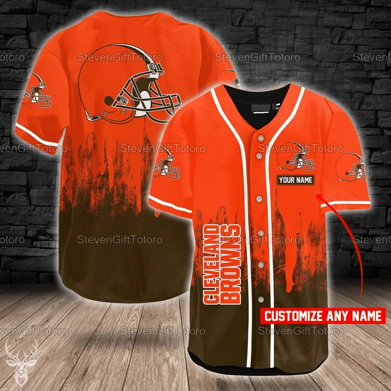 Custom Name Cleveland Browns Personalized NFL Football Baseball Jersey ...