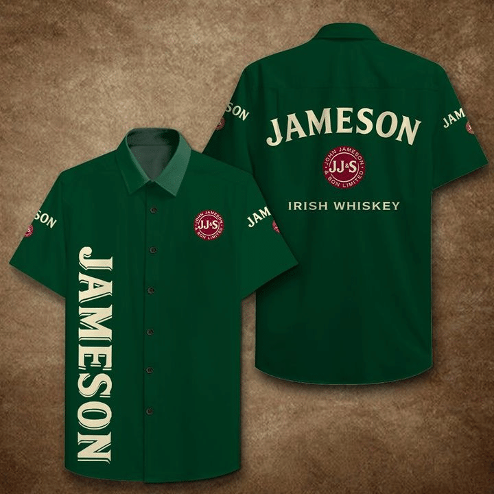 Green Jameson Irish Whiskey Hawaiian Shirt Set - Meteew