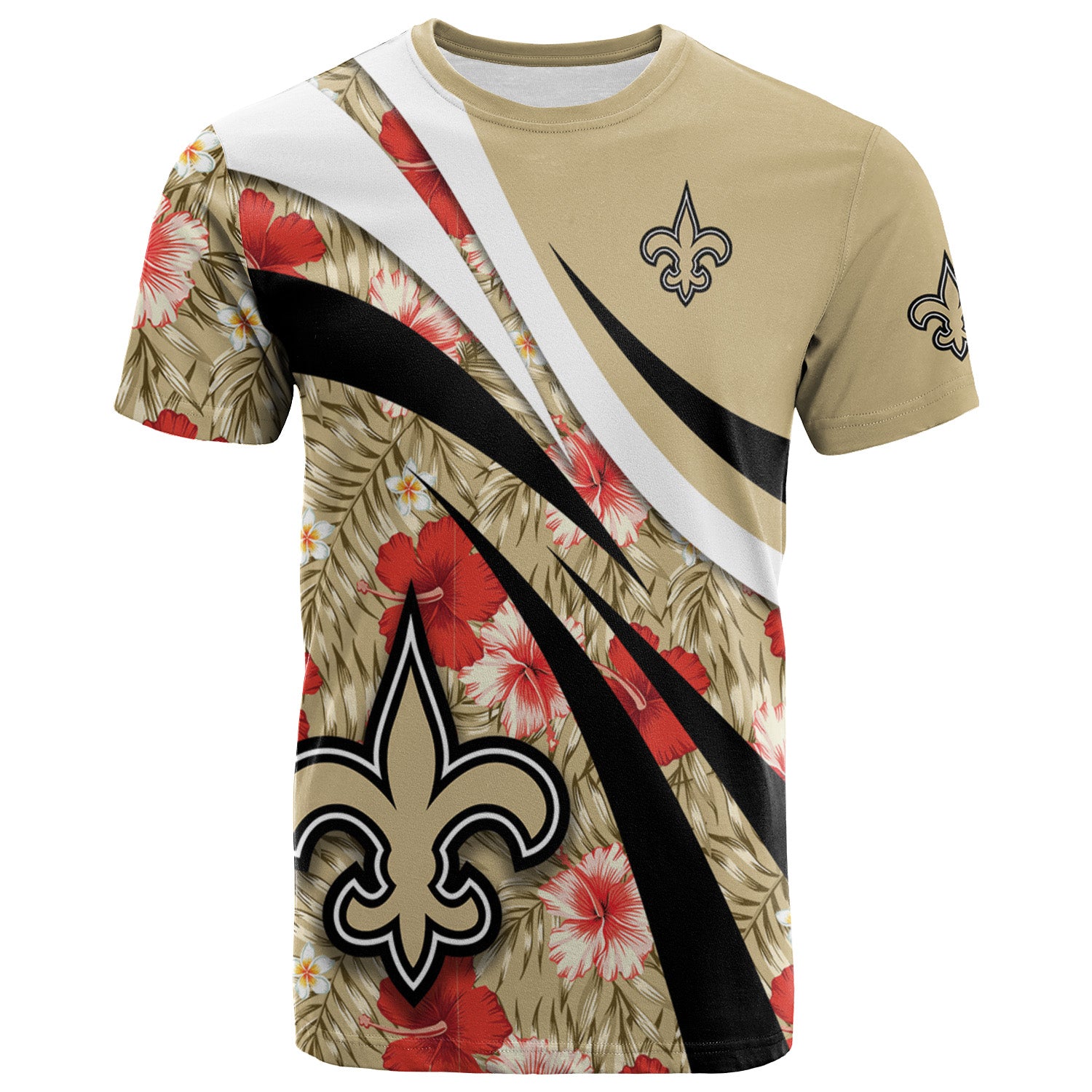 New Orleans Saints T-Shirt Hibiscus Sport Style NFL - Meteew