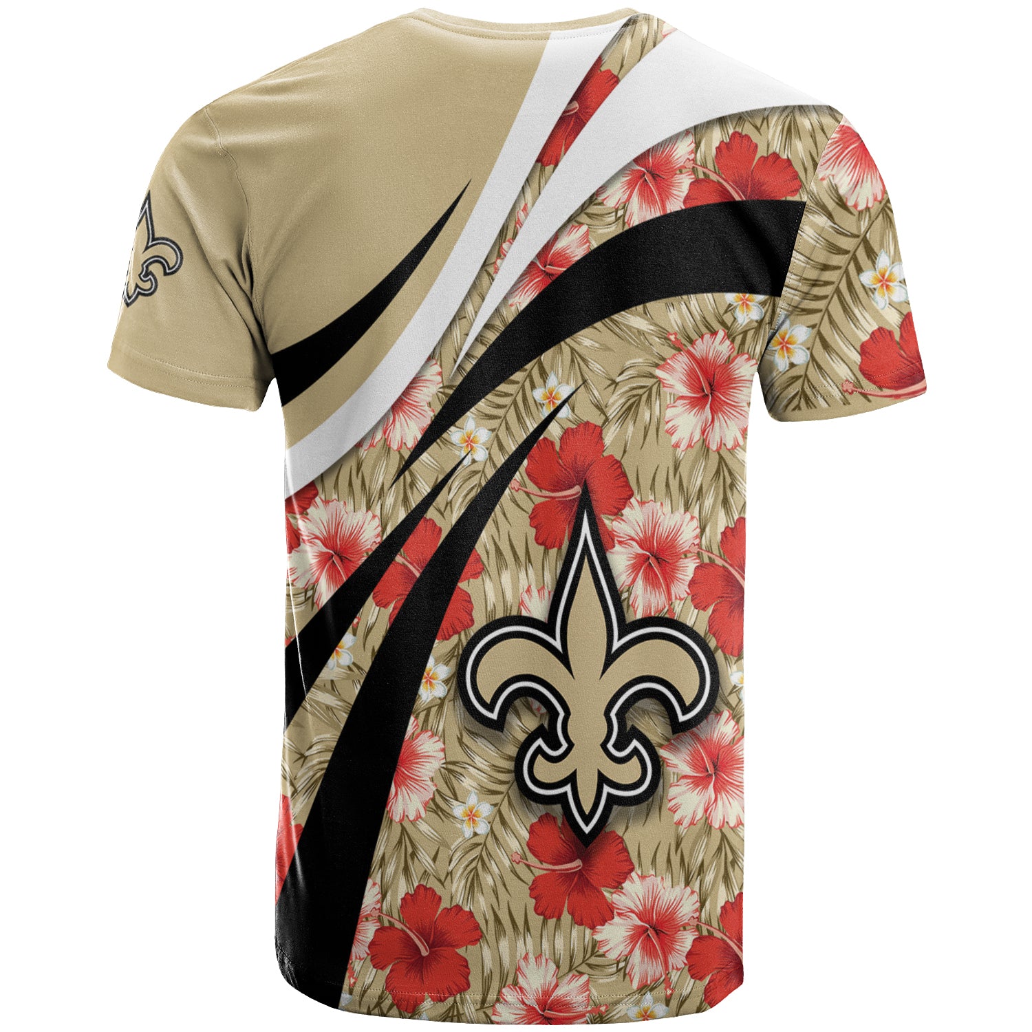 New Orleans Saints T-Shirt Hibiscus Sport Style NFL - Meteew