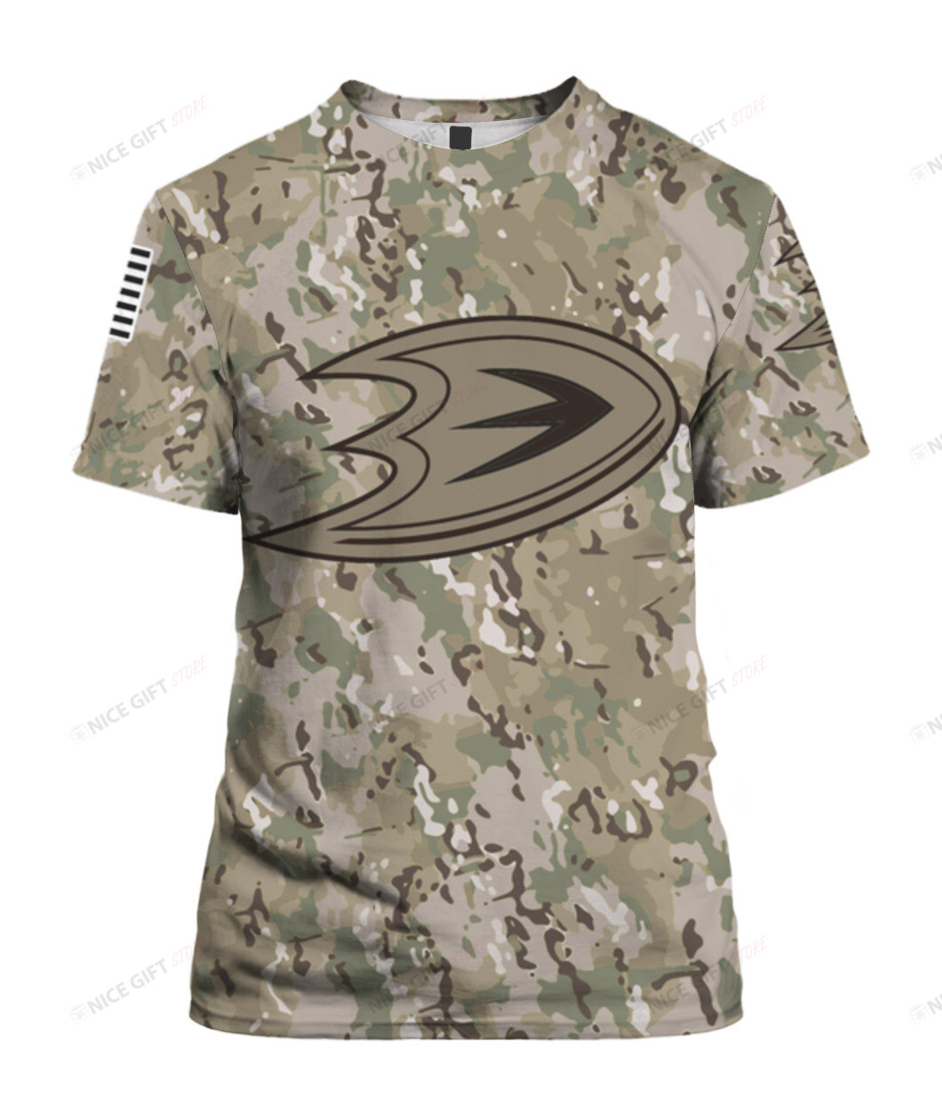 NHL Anaheim Ducks Camouflage All-over Print T-Shirts 3TS-W7M9 - Meteew