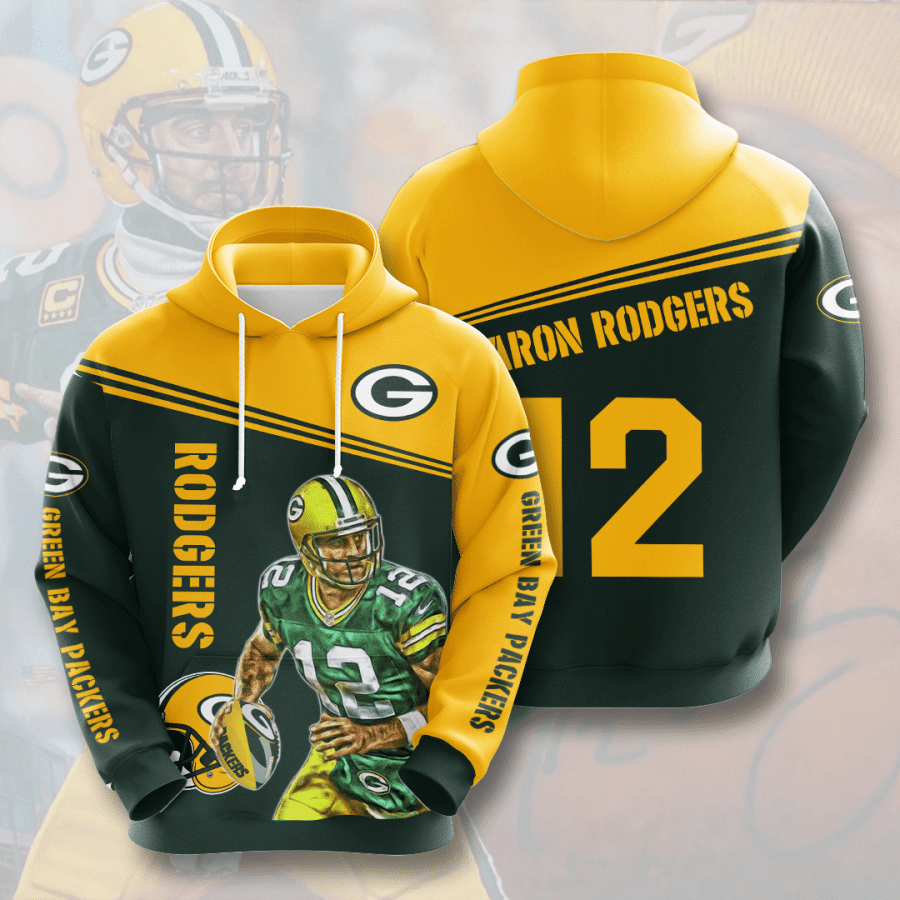 Aaron Rodgers Green Bay Packers 3D NFL Unisex All Over Print Hoodie For Fans 1631