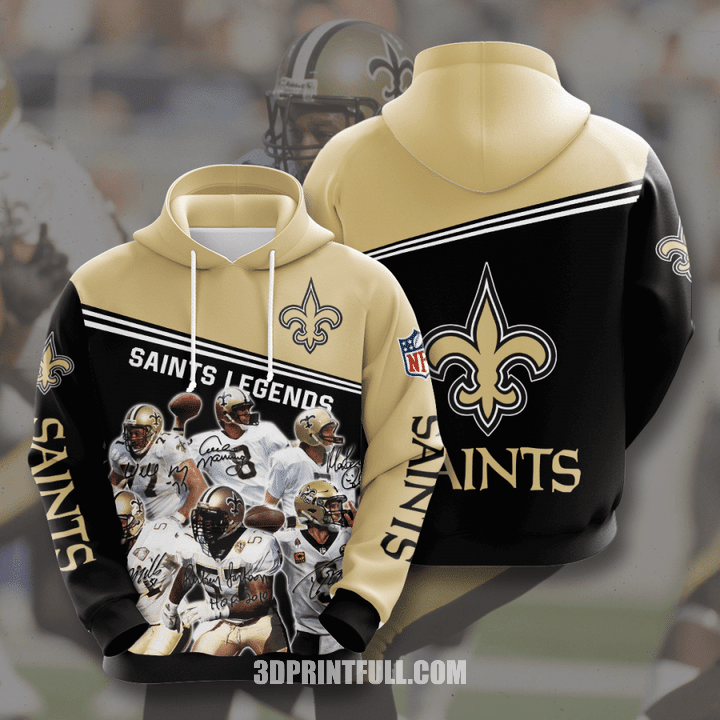 New Orleans Saints NFL Team Logo Unisex Hoodie All Over Print MTE - Meteew